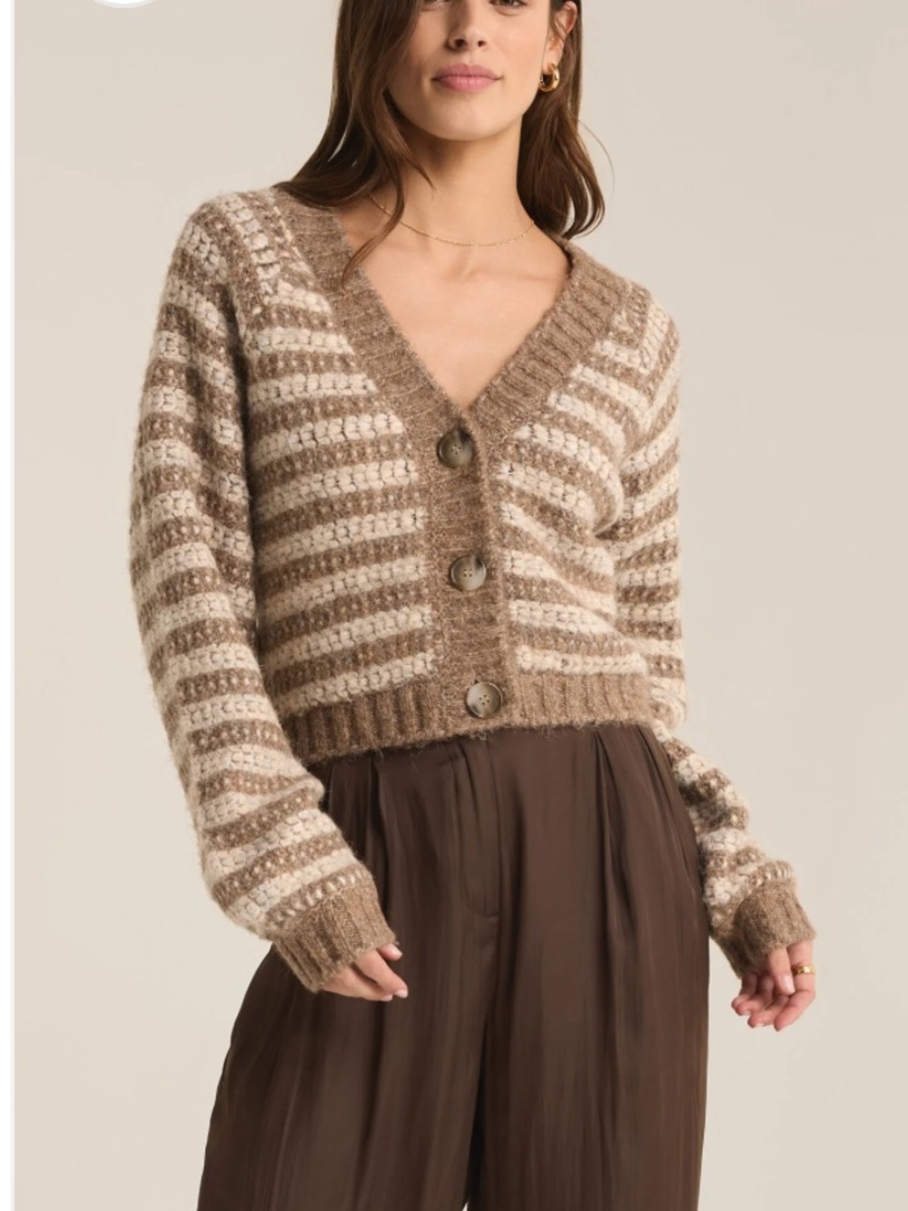 Z Supply Este Cardigan Striped Cardigan in Campfire color Size Medium NWT